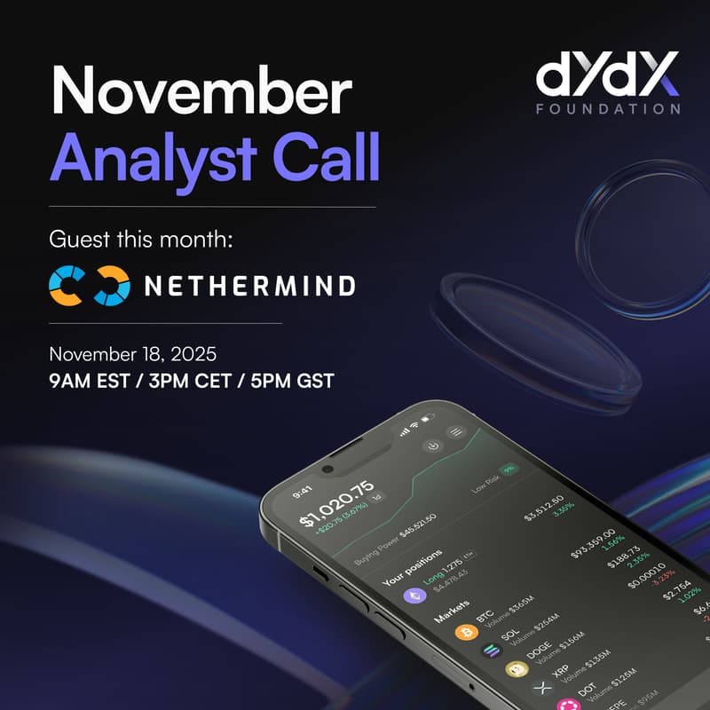 Cover Image for dYdX Analyst Call — November 2025