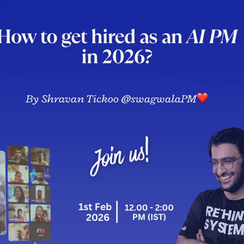 Cover Image for What it takes to become an AI PM and how to get hired in 2026?  by "Shravan Tickoo"