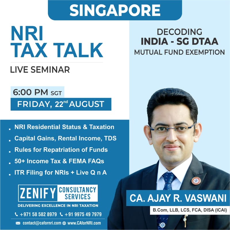 Cover Image for NRI TAX TALK: MASTERCLASS for SINGAPORE NRIs