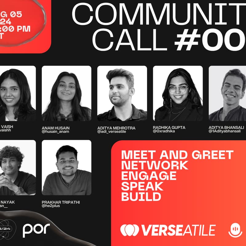 Cover Image for Community Call #002 - VERSEATILE on X Spaces