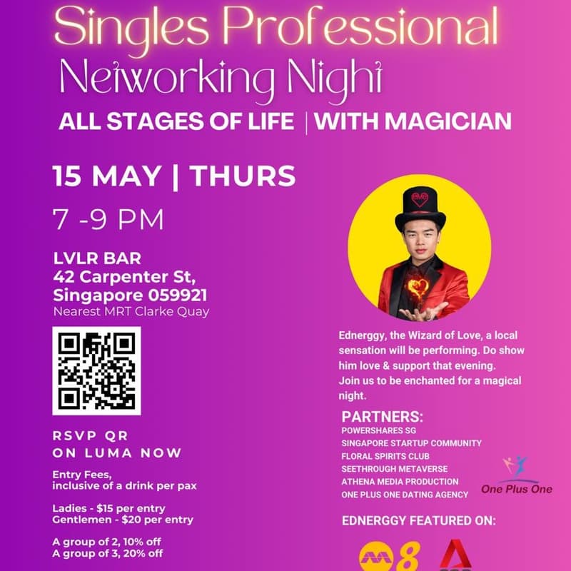 Cover Image for Singles Professional for Networking - all stages of life | With Magician