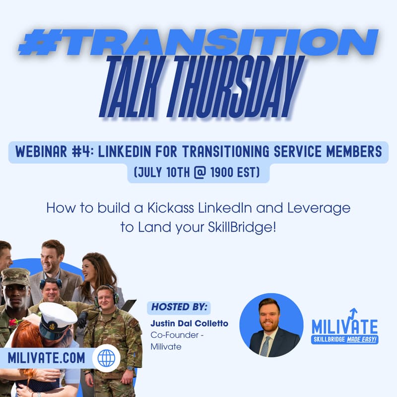 Cover Image for Transition Talk Thursday #4 - LinkedIn for Transitioning Service Members