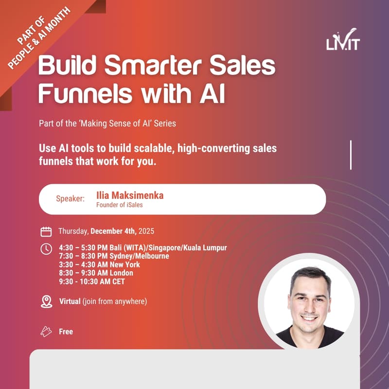 Cover Image for Build Smarter Sales Funnels with AI (Virtual)
