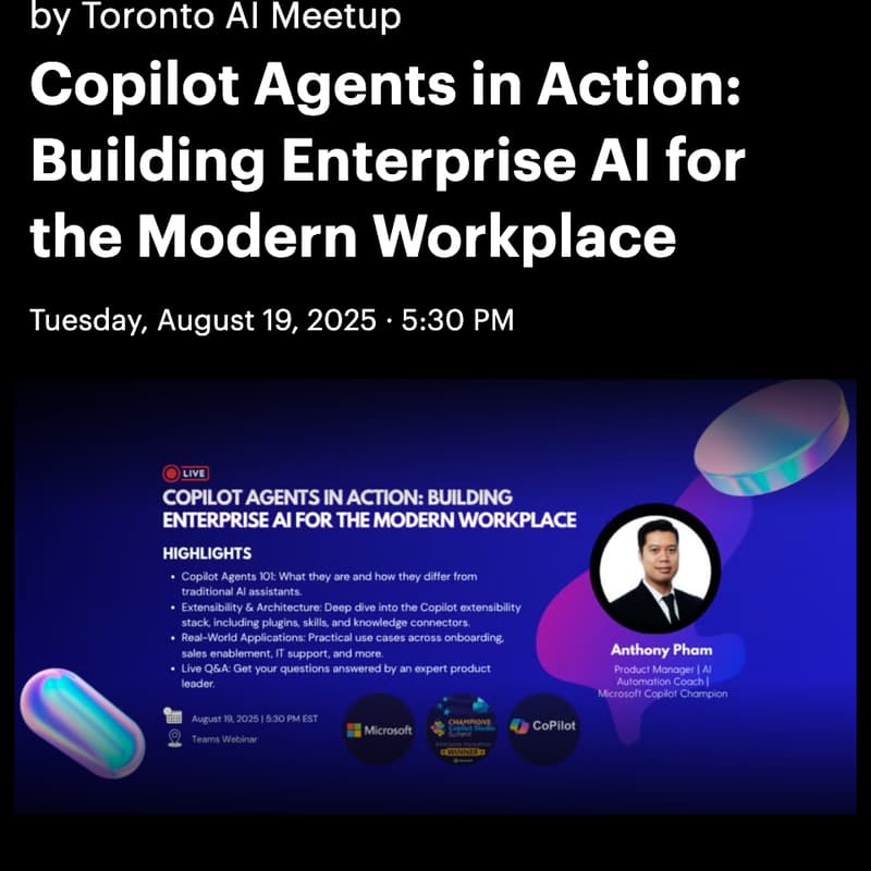 Cover Image for Copilot Agents in Action: Building Enterprise AI for the Modern Workplace