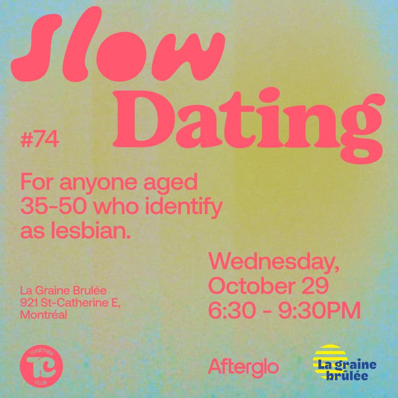 Cover Image for Slow Dating #74 (Lesbian 35-50) 💙