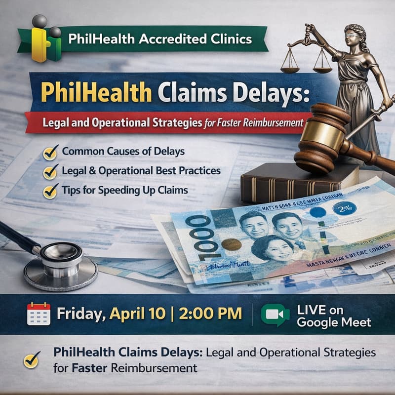 Cover Image for MediPaid Webinar: PhilHealth Claims Delays — Legal and Operational Strategies for Faster Reimbursement