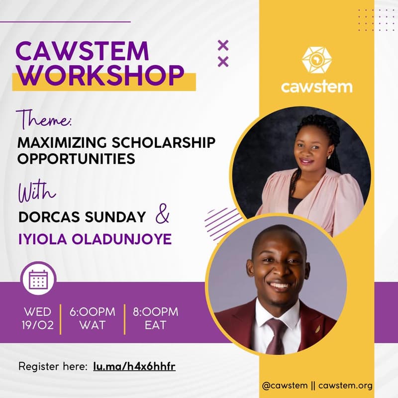 Cover Image for CAWSTEM Workshop: Maximizing Scholarship Opportunities