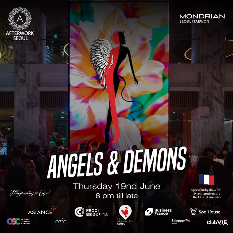 Cover Image for Afterwork Seoul - Angels & Demons @Mondrian Hotel Thursday 19th June - from 6pm till late