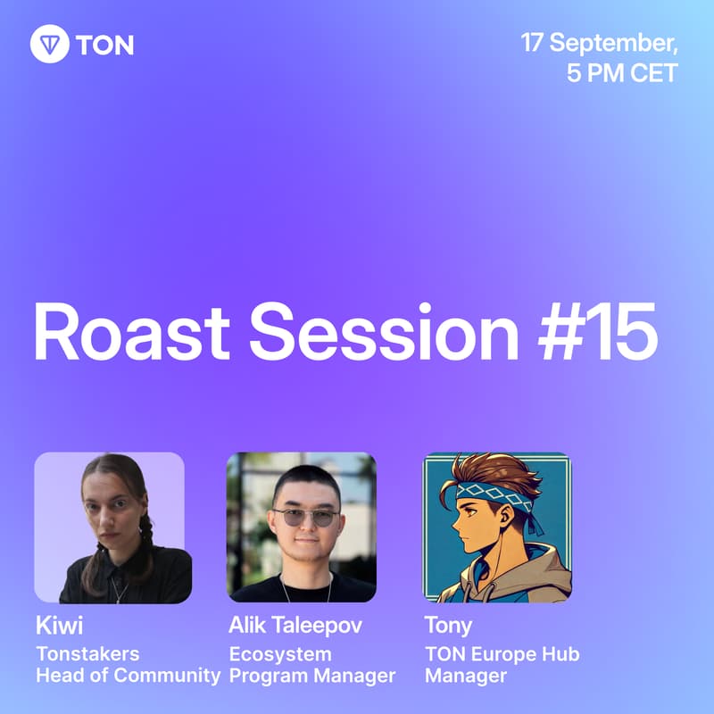 Cover Image for Roast Session #15: Get Roasted and Level-up｜TON Europe Hub