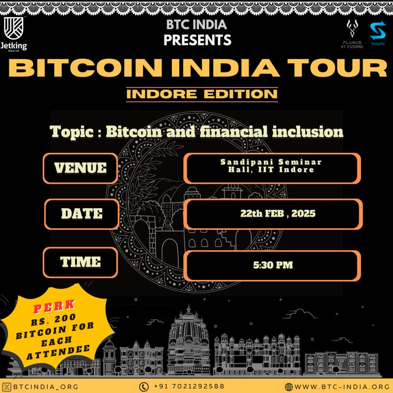 Cover Image for Bitcoin India Tour - Indore Edition