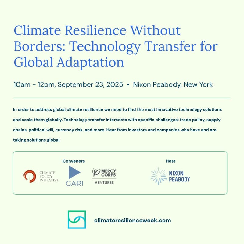 Cover Image for Climate Resilience Without Borders: Technology Transfer for Global Adaptation