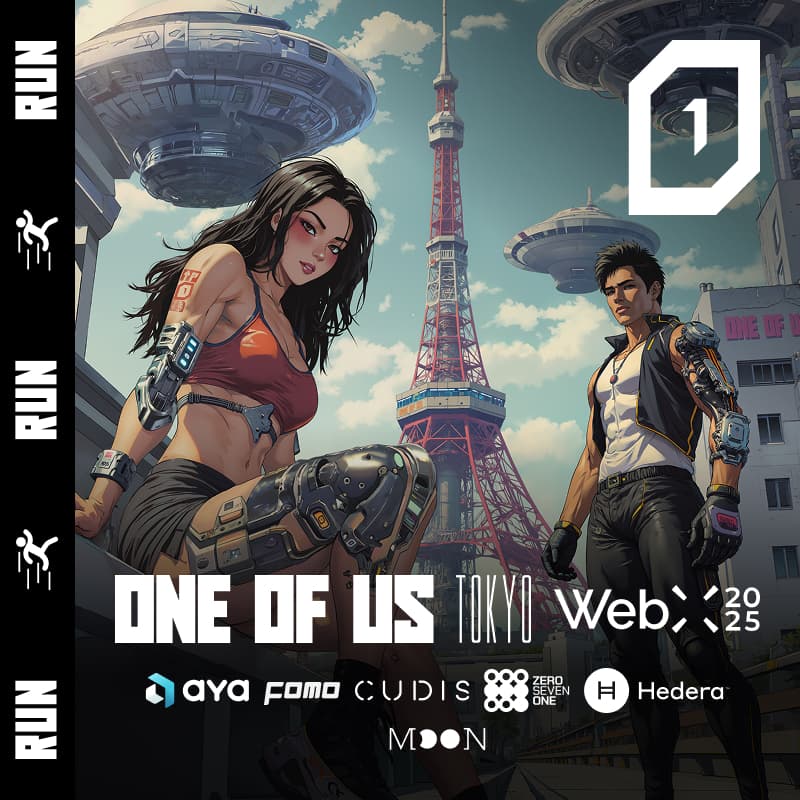 Cover Image for ONE OF US Run & Coffee // Aya, Cudis, Hedera, 071Labs, Moonring & FOMO Magazine