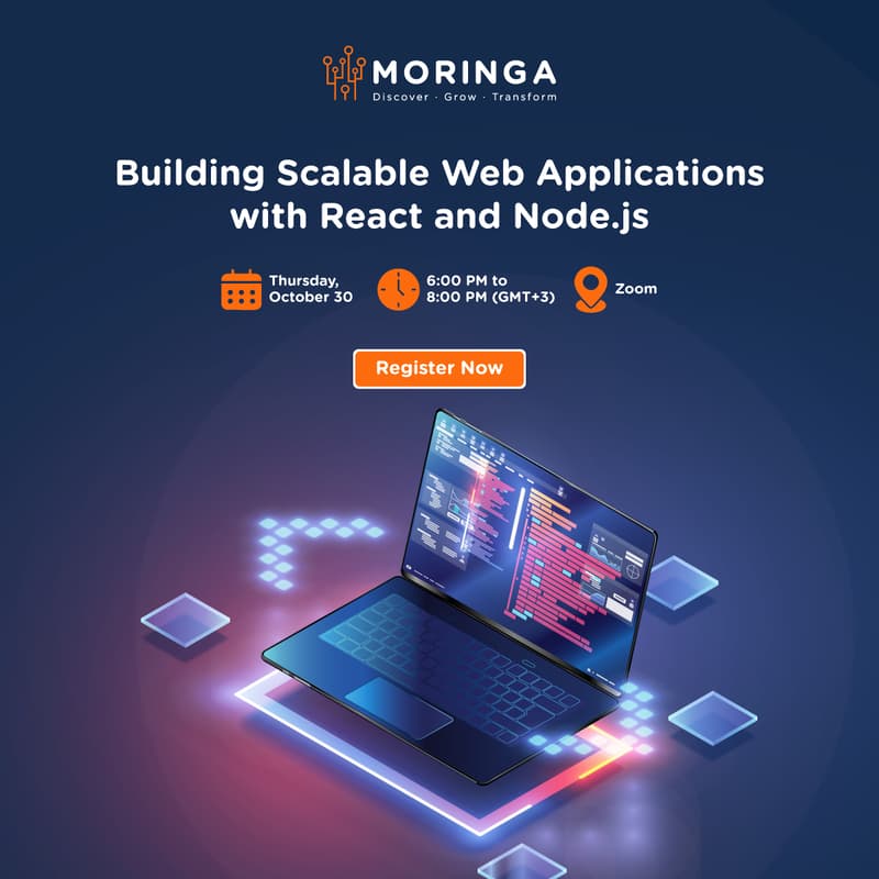Building Scalable Web Applications with React and Node.js · Zoom · Luma