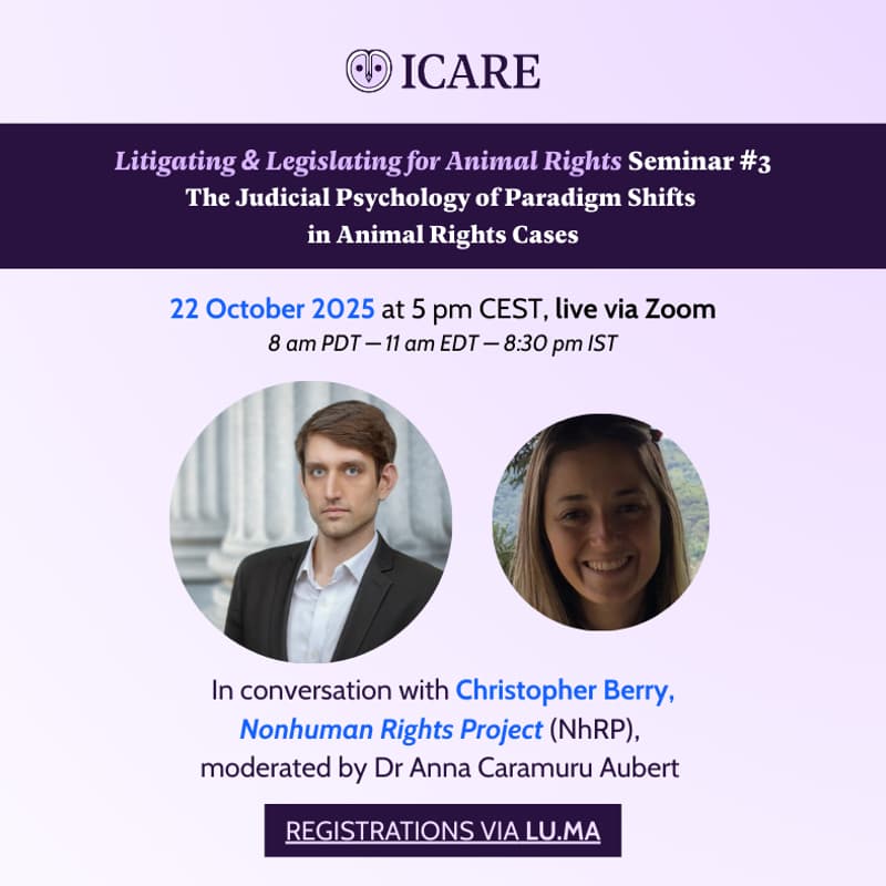 Cover Image for Litigating & Legislating for Animal Rights Seminar #3: The Judicial Psychology of Paradigm Shifts in Animal Rights Cases