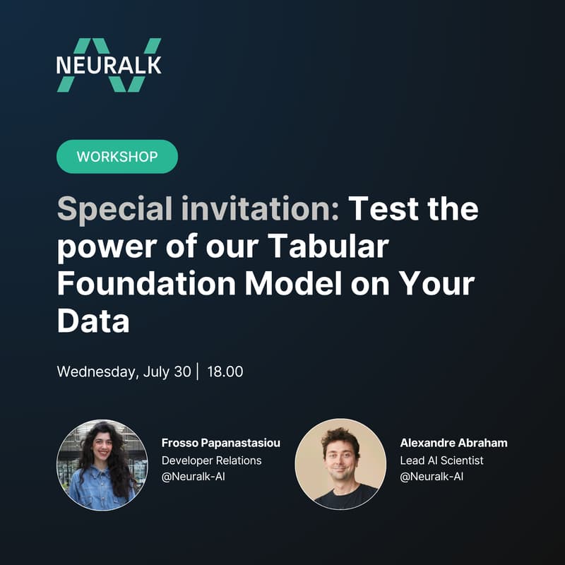 Cover Image for Special invitation: Test the power of our Tabular Foundation Model on Your Data