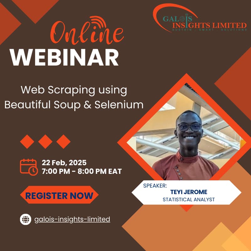 Cover Image for Webinar: Web Scraping using Beautiful Soup & Selenium