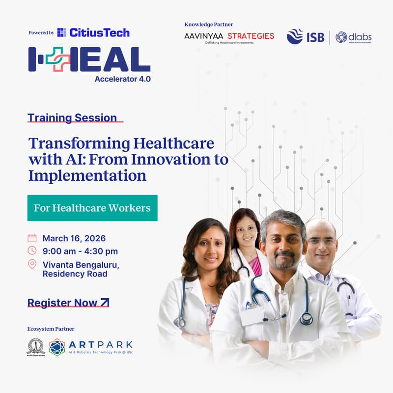 Cover Image for In-person Training on Transforming Healthcare with AI - March 16, Bengaluru
