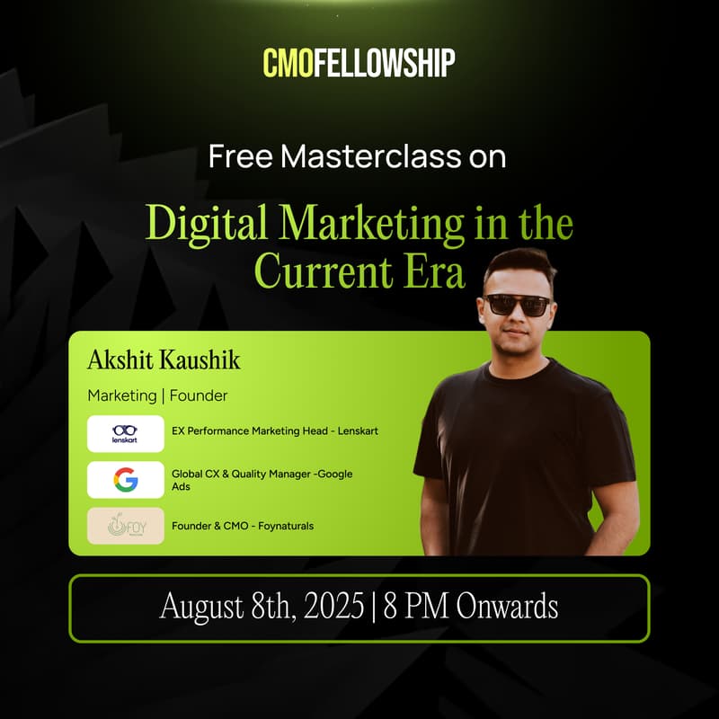 Cover Image for Free Masterclass - Digital Marketing In The Current Era