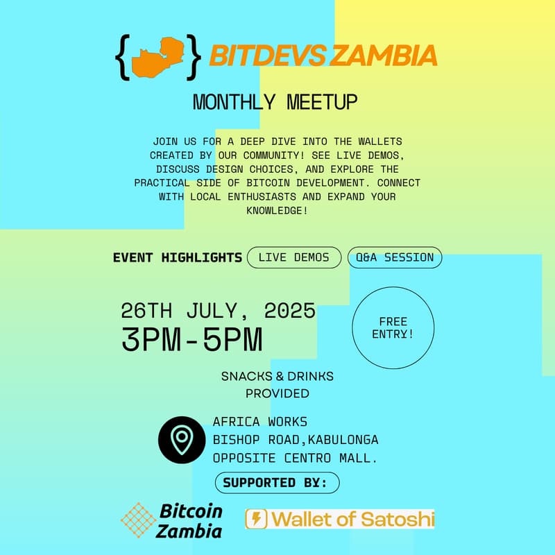 Cover Image for BitDevs Zambia Monthly Meetup
