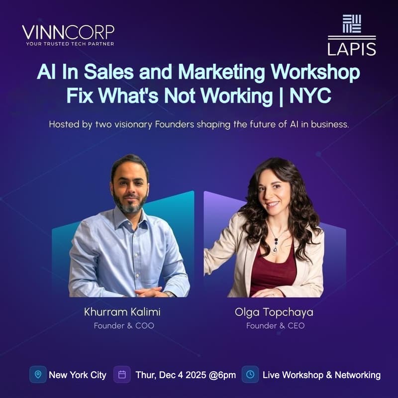 Cover Image for AI for Sales and Marketing Workshop | Fix What's Not Working | In-Person | NYC