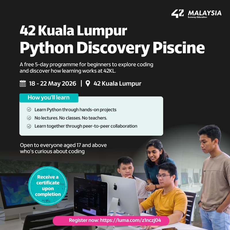 Cover Image for Python Discovery Piscine (42 Kuala Lumpur)