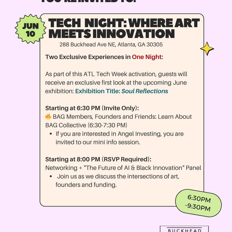 Cover Image for The BAG Collective Presents: 🎨✨  Capital & Canvas: The Future of Tech Innovation 🎨✨