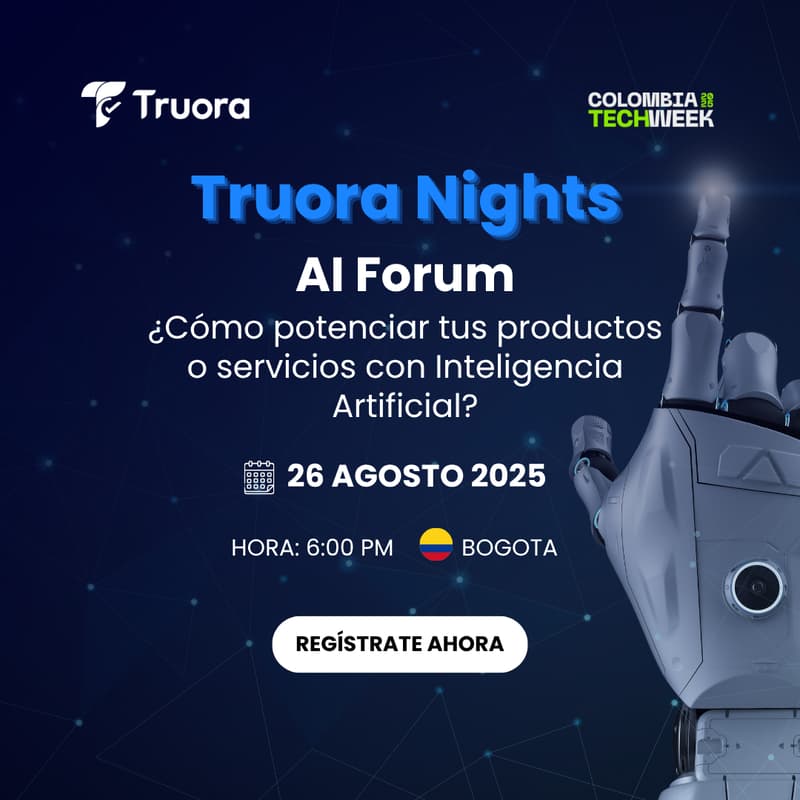 Cover Image for Truora Nights: AI Forum ¿Cómo potenciar tus productos o servicios con Inteligencia Artificial? By Truora