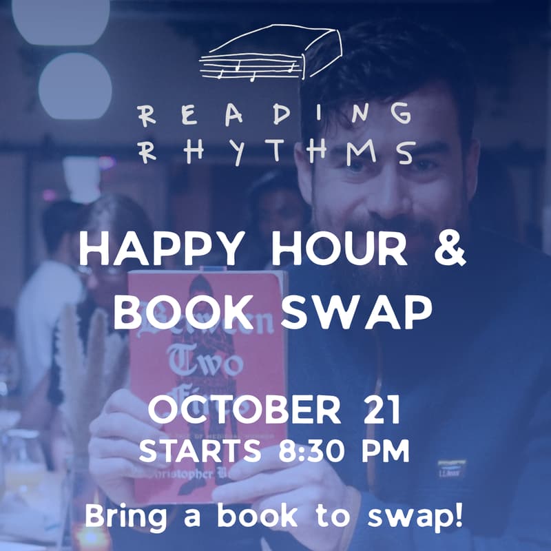 Cover Image for 📚✨ Book Swap & Happy Hour at Moondog HiFi! ✨🍸
