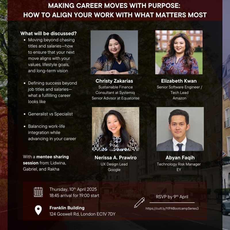 Cover Image for YIPA UK PROFESSIONAL DEVELOPMENT BOOTCAMP SERIES: MAKING CAREER MOVES WITH PURPOSE