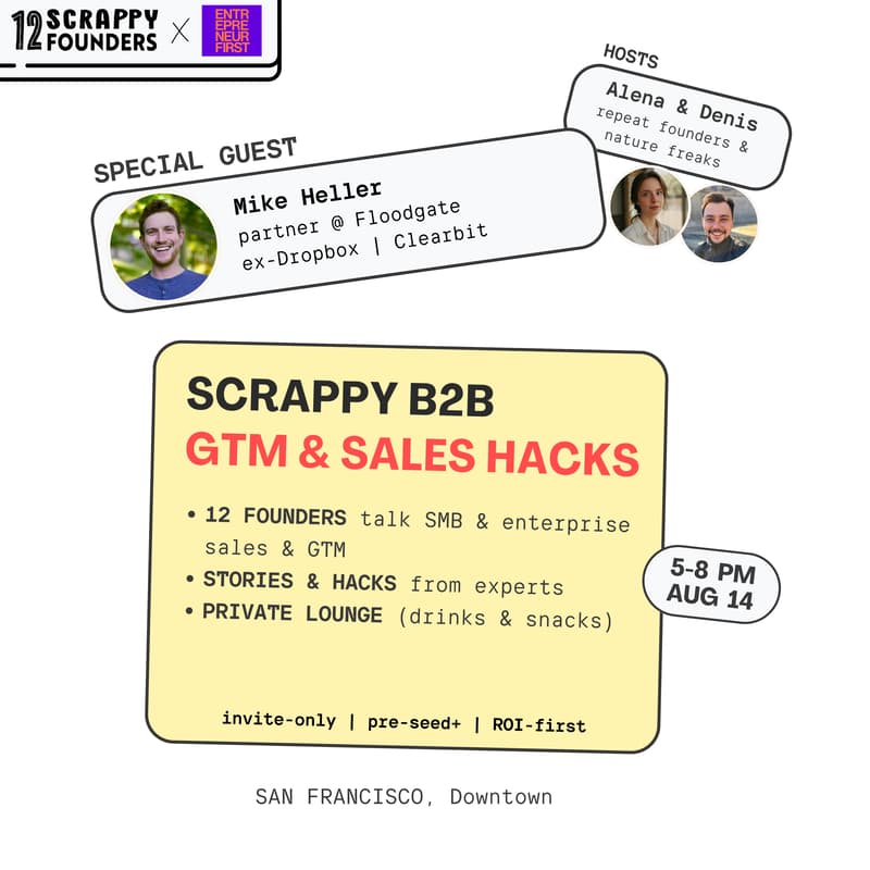 Cover Image for Cracking b2b GTM w/ 12 (scrappy) founders
