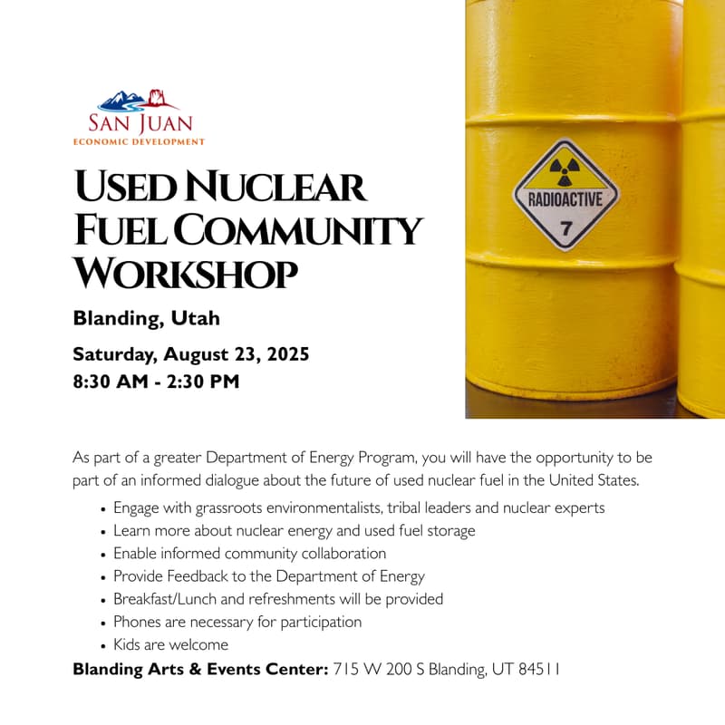 Cover Image for Used Nuclear Fuel Community Workshop - Blanding