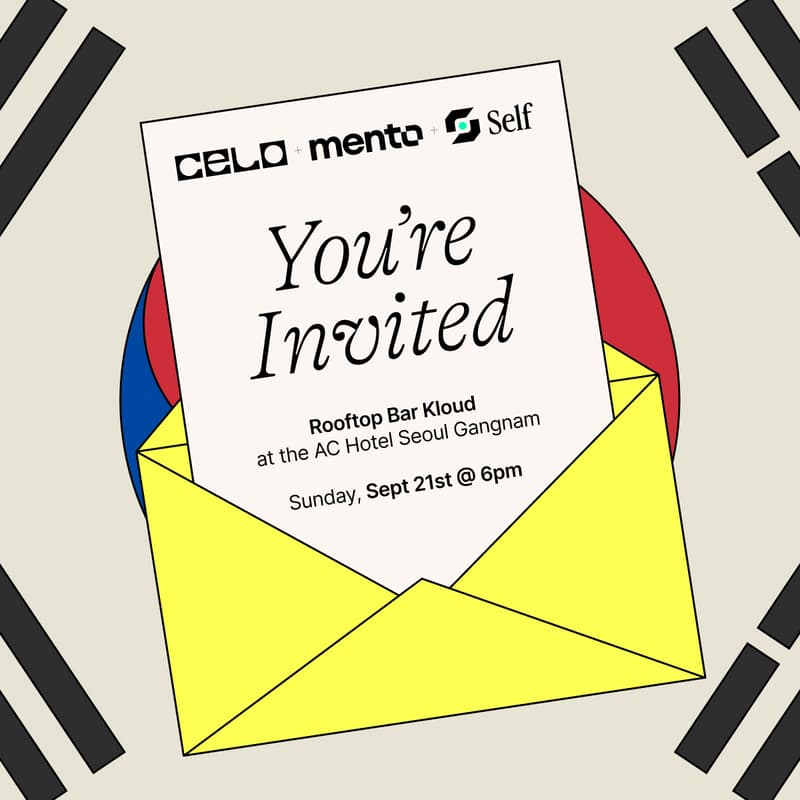 Cover Image for Happy Hour w/ Celo, Mento & Self @ Korea Blockchain Week