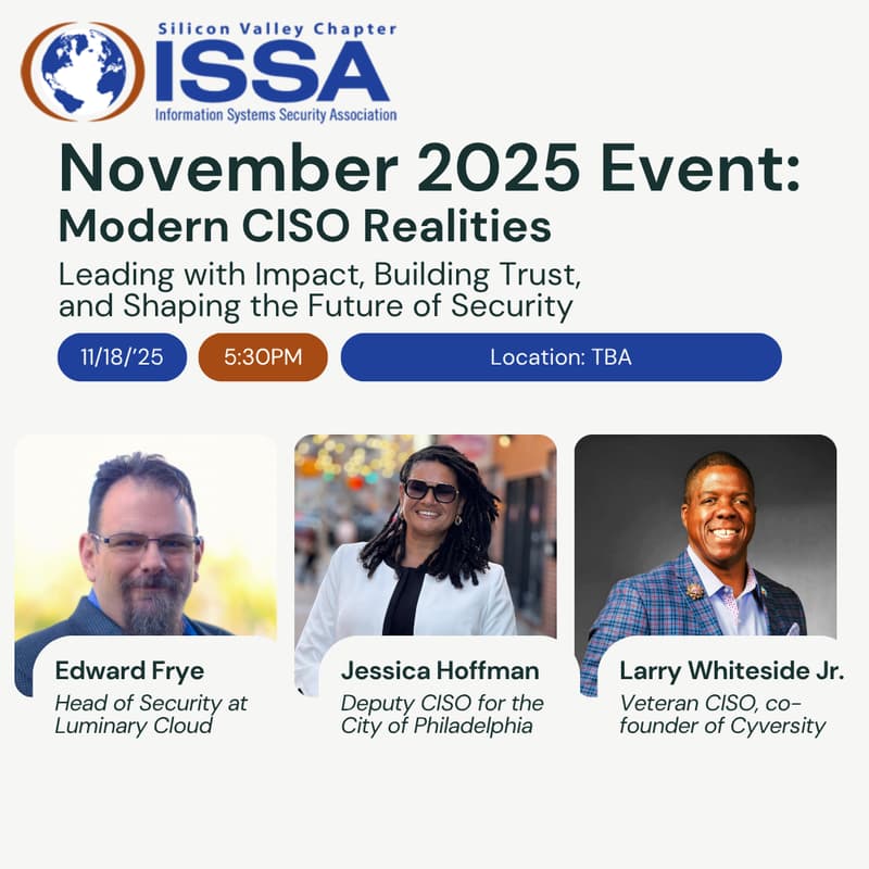 Cover Image for November 2025 Event: Modern CISO Realities — Leading with Impact, Building Trust, and Shaping the Future of Security