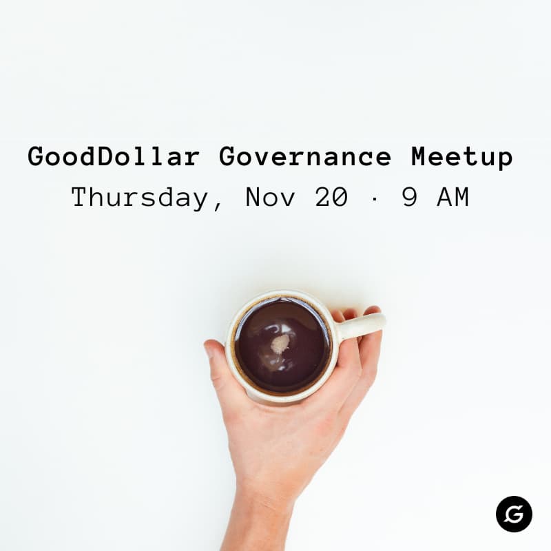 Cover Image for GoodDollar Governance Meetup ☕️🥐