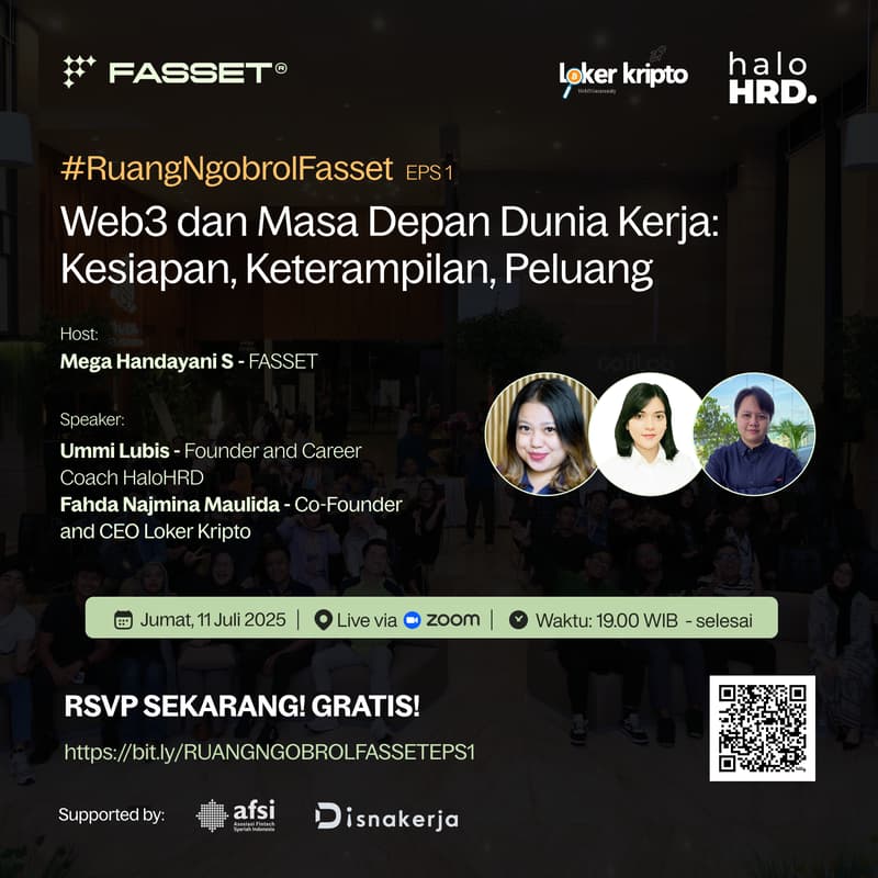 Cover Image for #RuangNgobrolFasset EPS 1: Web 3 dan Masa Depan Dunia Kerja: Kesiapan, Keterampilan, Peluang