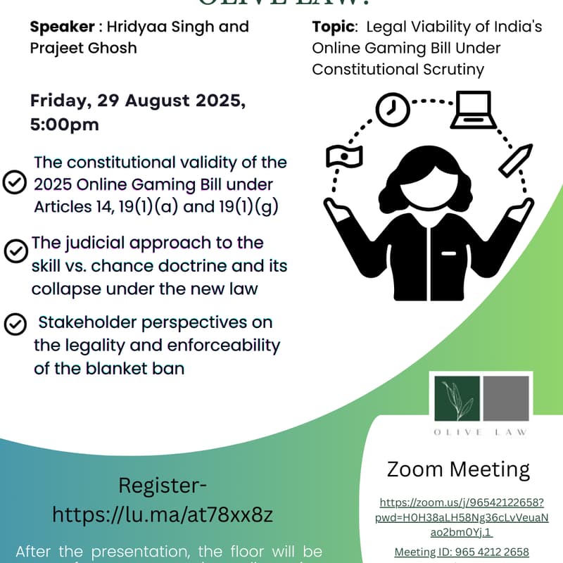 Cover Image for Friday Knowledge Session - Olive Law