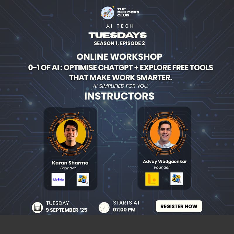 Cover Image for 0-1 of AI : Optimise ChatGPT + explore free tools that make work smarter. #TBCTechTuesdays