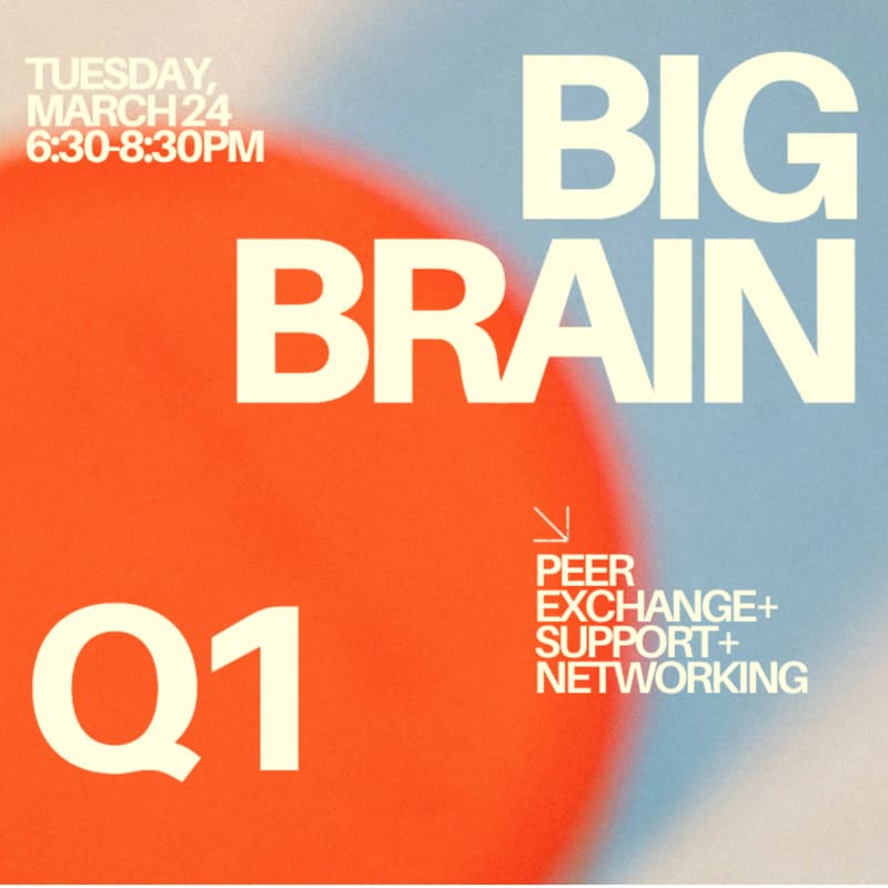 Cover Image for Big Brain: Peer Exchange, Support + Networking Meetup