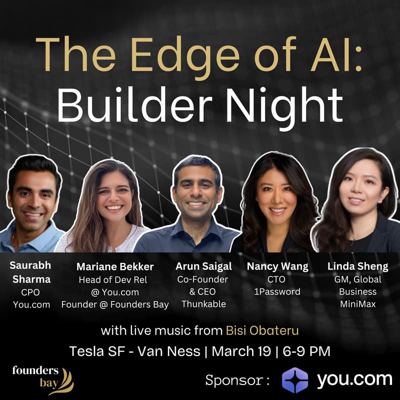 Cover Image for The Edge of AI: Builder Night @ Tesla with You.com × Founders Bay
