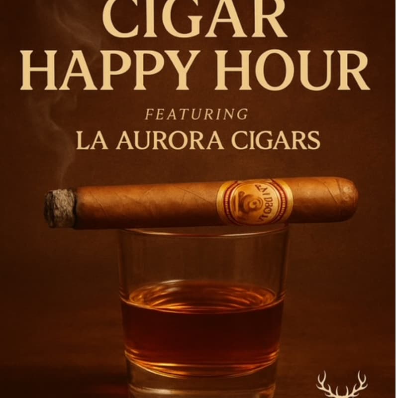Cover Image for Black Iris Cigar Happy Hour Featuring La Aurora Cigars and Dalmore!
