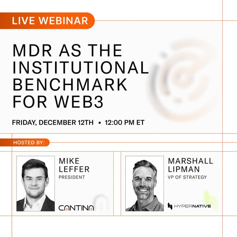 Cover Image for MDR as the Institutional Benchmark for Web3: Webinar