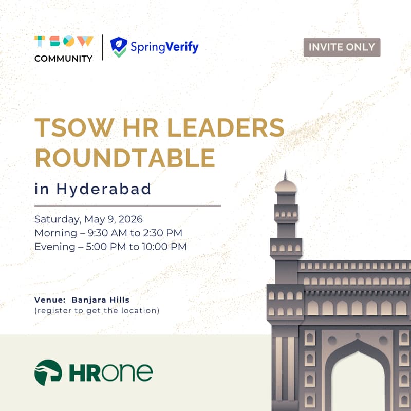 Cover Image for TSOW HR Leaders Roundtable in Hyderabad