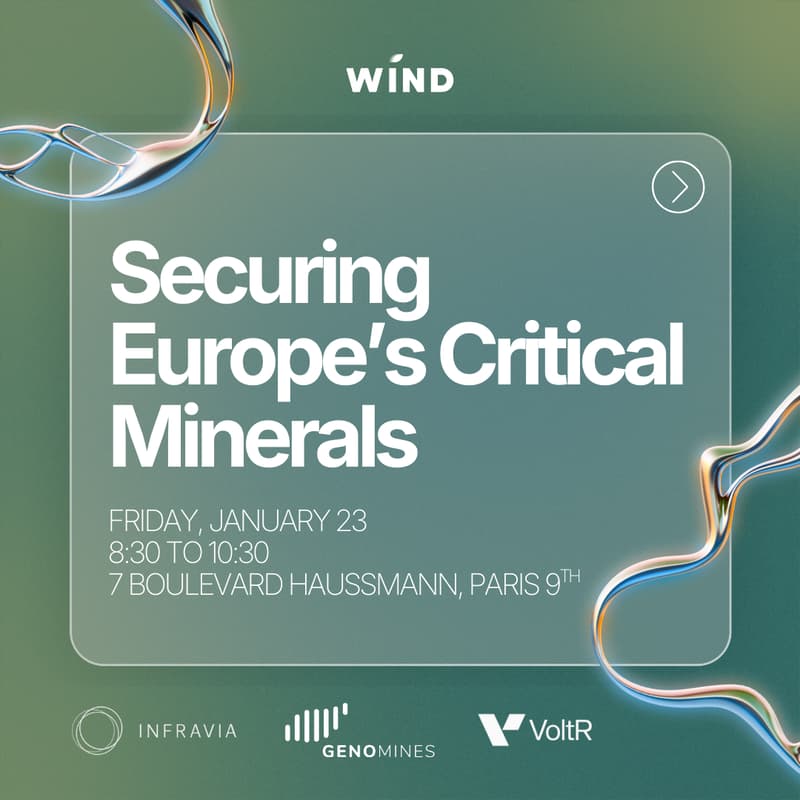 Cover Image for Securing Europe’s Critical Minerals - Wind × Genomines × InfraVia × VoltR