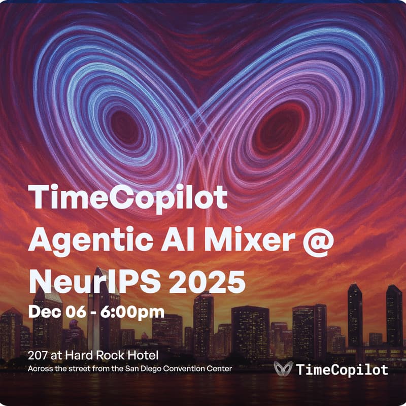 Cover Image for TimeCopilot Agentic AI Mixer @ NeurIPS 2025