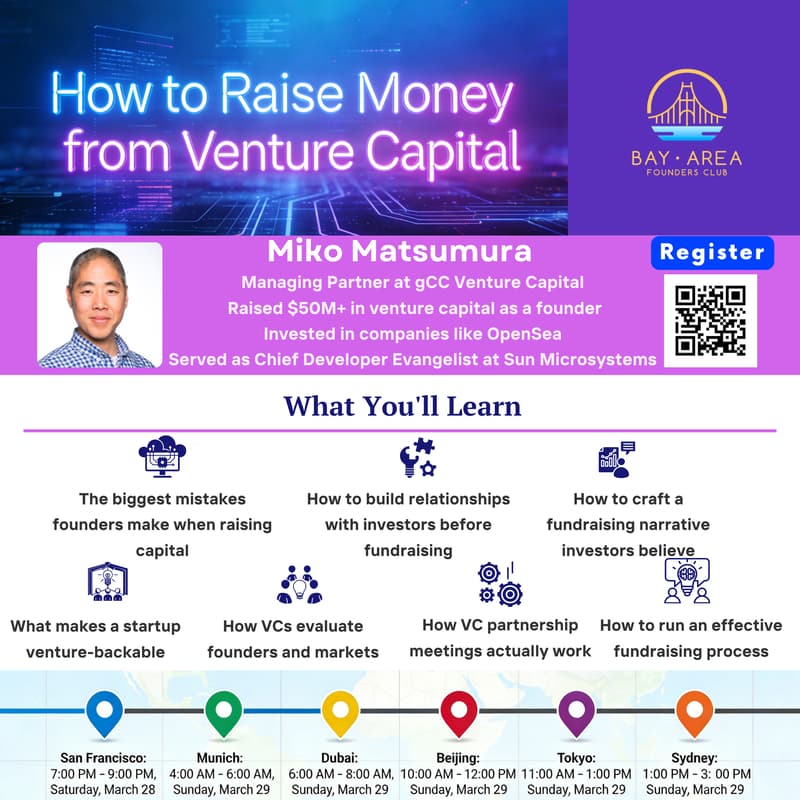 Cover Image for How to Raise Venture Capital — A Workshop with Legendary Silicon Valley Investor Miko Matsumura