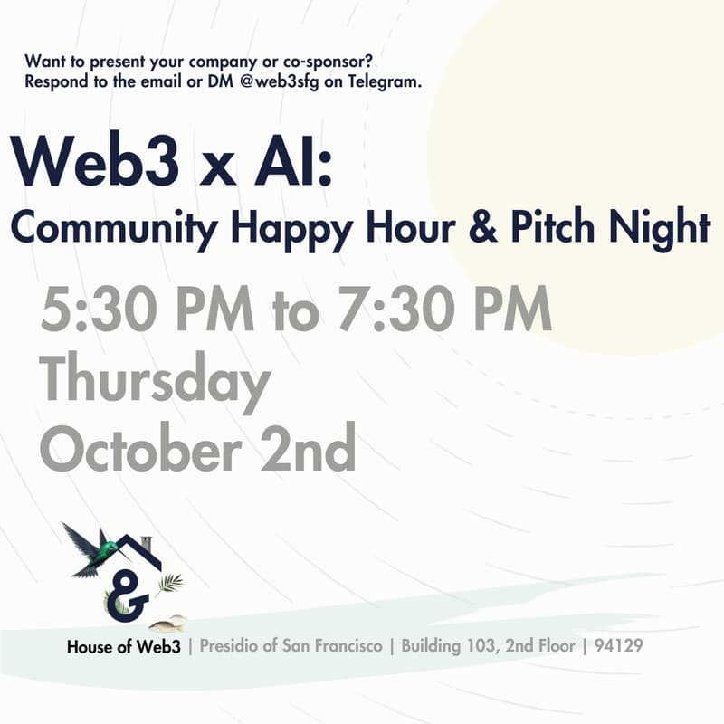 Cover Image for Web3 x AI: Community Happy Hour & Pitch Night