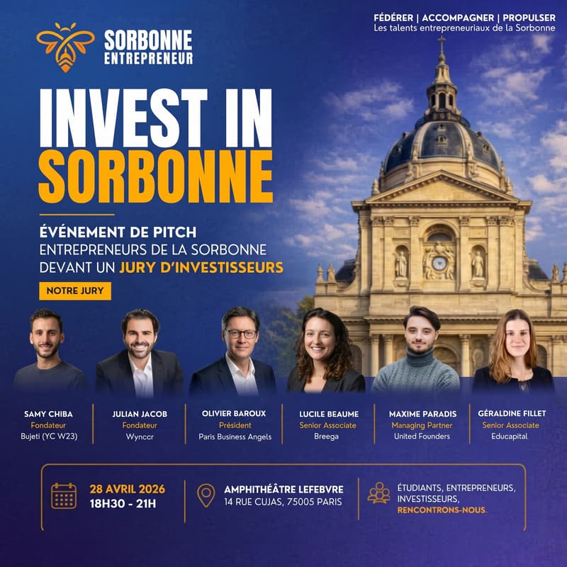 Cover Image for Invest In Sorbonne - Pitch de Start-up à la Sorbonne