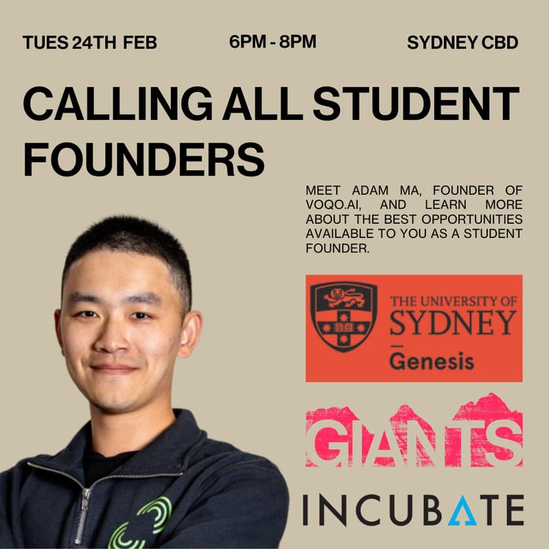 Cover Image for USYD INCUBATE x GENESIS x BLACKBIRD GIANTS