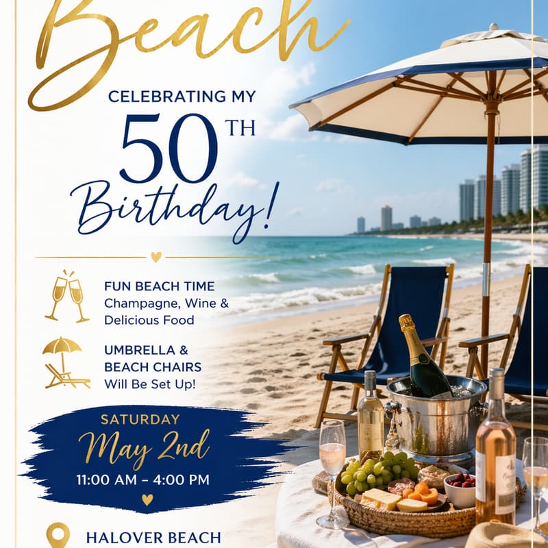 Cover Image for Beach Celebrating my 50th Birthday