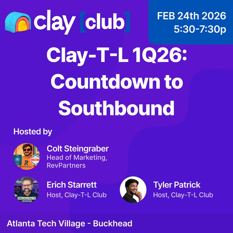 Cover Image for Clay Club Atlanta 1Q26: Countdown to Southbound w/RevPartners